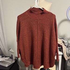 LOFT Warm Rust Cowl Neck Sweater